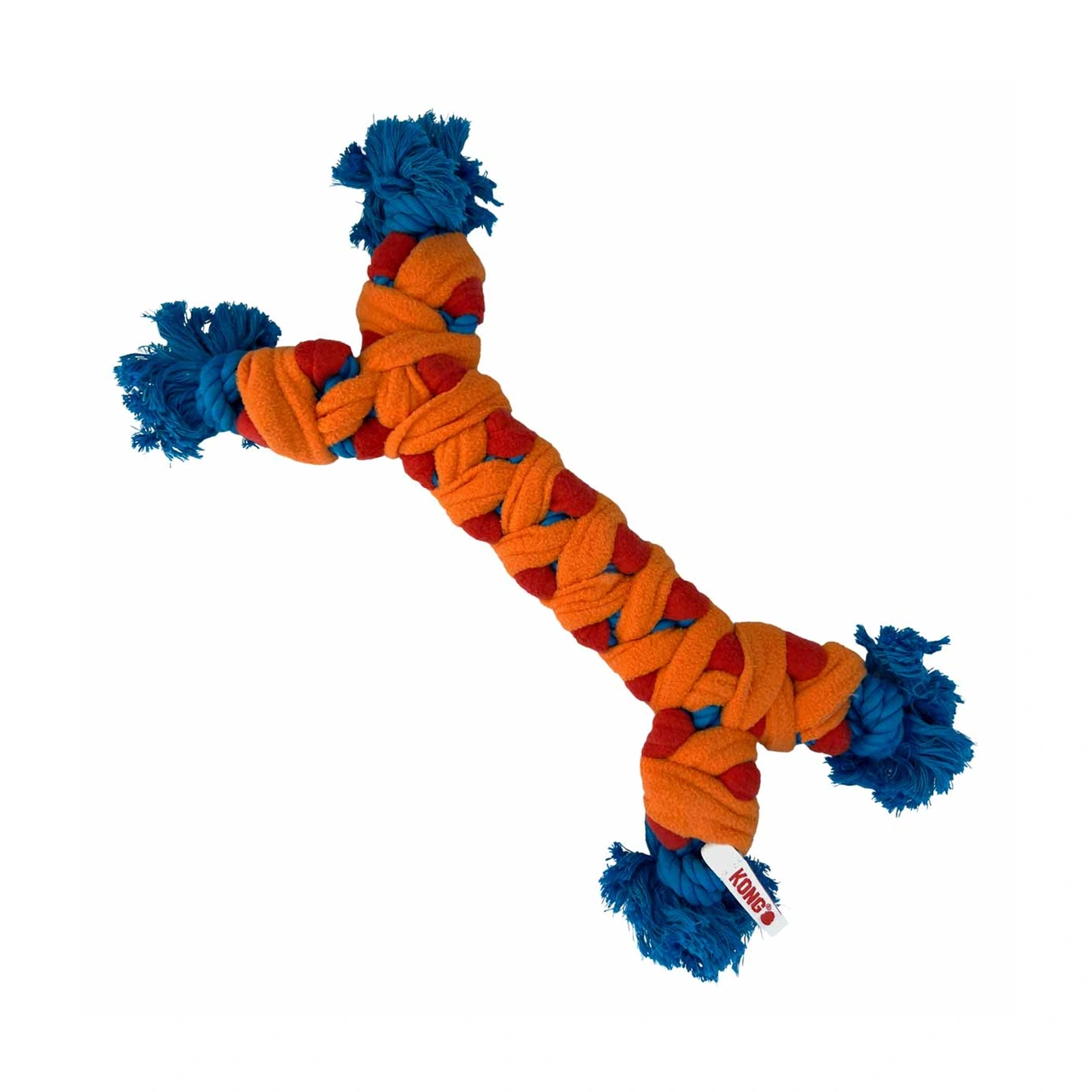 KONG Rope Rally Bone 38 x 16 x 3 cm - reblegetøj med fleece
